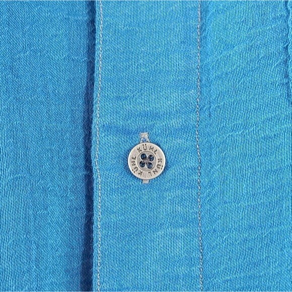 KUHL Organic Cotton Textured Blue Button Down Shirt mens XL - Picture 5 of 6